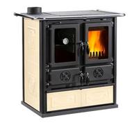 Cucina legna 7,9kW ROSETTA Sinistra 5.0 VST.16 Ceramica Panna 5 stelle (88,5x57,2x84,3cm)