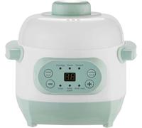 Cucina lenta, Pentola da cucina in ceramica, Piccola pentola versatile con 6 modalità di cottura, timer, Green