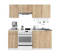 Cucina Lineare 180 Cm Moderna Componibile Rovere Effetto Legno Tania