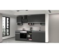 Cucina lineare SOLE da 256 cm, composizione 1 Antracite opaco / Report