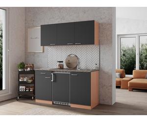 Cucina Mini Cucina Singlekueche Cucinino Incasso Faggio Grigio Gerda 150 CM