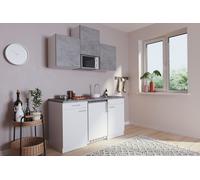 Cucina Mini Cucina Singlekueche Cucinino Pantry Bianco Calcestruzzo Luis 150 CM