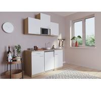 Cucina Mini Cucina Singlekueche Cucinino Pantry Rovere Bianco Luis 150 CM