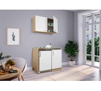 Cucina Mini Cucina Singola Angolo Cottura Dispensa Quercia Bianco Levin 100 CM