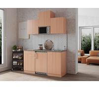 Cucina Mini Cucina Singola Blocco Cucina Angolo Cottura Faggio Gerda 150 CM