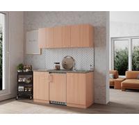 Cucina Mini Cucina Singola Cucinino Blocco Cucina Faggio Casella Gerda 150 CM