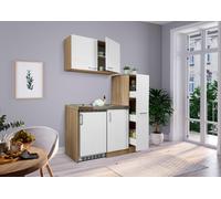 Cucina Mini Cucina Singola Cucinino Pantry Rovere Bianco Levin 130 CM respekta
