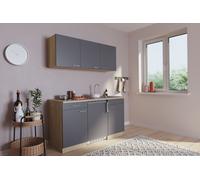 Cucina Mini Cucina Singola Cucinino Pantry Rovere Grigio Luis 150 CM [EEK: E]