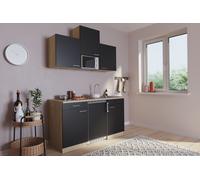 Cucina Mini Cucina Singola Cucinino Pantry Rovere Nero Luis 150 CM [EEK: E]