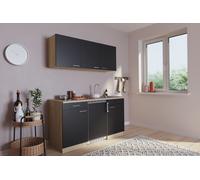 Cucina Mini Cucina Singola Cucinino Pantry Rovere Nero Luis 150 CM Respekt [EEK: E]