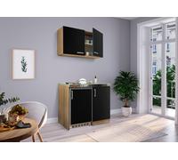Cucina Mini Cucina Singola Dispensa Quercia Nero Levin 100 CM respekta [EEK: F]