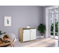 Cucina Mini Singola Angolo Cottura Di Dispensa Quercia Bianco Levin 100 CM [EEK: F]