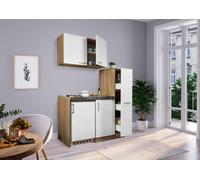 Cucina Mini Singola Cucinino Dispensa Quercia Bianco Levin 130 CM respekta [EEK: F]