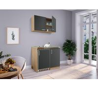 Cucina Mini Singola Cucinino Dispensa Quercia Grigio Levin 100 CM respekta [EEK: F]