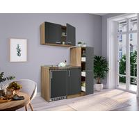 Cucina Mini Singola Cucinino Dispensa Quercia Grigio Levin 130 CM respekta [EEK: E]