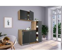 Cucina Mini Singola Cucinino Dispensa Quercia Grigio Levin 130 CM respekta [EEK: F]
