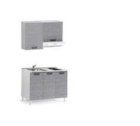 Cucina monoblocco Zagabria 120 cm cemento Grigio