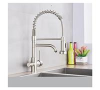 Cucina Nera Opaca filtrata per Rubinetto filtrato Acqua Purificatore Doppi spruzzatore a Doppio spruzzatore per Bevanda 3 360 Miscelatore di purificazione di Rotazione (Nichel di Tipo A-spruzzo)