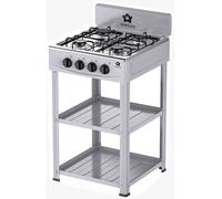 Cucina Portatile Fornello Campeggio STAYLUX a Gas 4 fuochi 60cm Inox CUCINOTTO-G