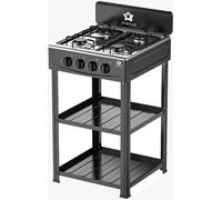 Cucina Portatile Fornello Campeggio STAYLUX a Gas 4 fuochi 60cm Nero CUCINOTTO-B