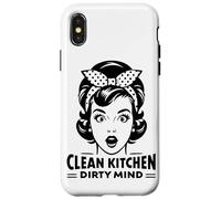 Cucina pulita Mente sporca retrò umorismo Custodia per iPhone X/XS