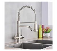 Cucina Purificata Filtrazione dell'Acqua Purificata Doppio Maniglie Acqua Potabile Calda e Fredda Tira Fuori da controsoffitto per morso per Motivi di purificazione (Nichel B)