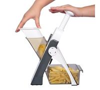 Cucina Regolabile Safe Chopping Artifact, Tagliaverdure Mandolina Affettatrice Dicer, 5 in 1 Mandolina Affettatrice Regolabile Tagliaverdure, Tagliaverdure Affettatrice Alimentare Chopper (Gray)