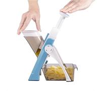 Cucina Regolabile Safe Chopping Artifact, Tagliaverdure Mandolina Affettatrice Dicer, 5 in 1 Mandolina Affettatrice Regolabile Tagliaverdure, Tagliaverdure Affettatrice Alimentare Chopper (Blue)