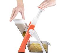 Cucina Regolabile Safe Chopping Artifact, Tagliaverdure Mandolina Affettatrice Dicer, 5 in 1 Mandolina Affettatrice Regolabile Tagliaverdure, Tagliaverdure Affettatrice Alimentare Chopper (Orange)