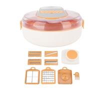 Cucina set 8 modalità di taglio le lame in acciaio inossidabile taglierina vegetale multifunzionale per boscaiolo a fessura di formaggio a fessura di taglio di taglio insalata di (Arancia)