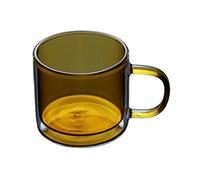 Cucina Tazze da tè in vetro caffè con manico, 250ML(Yellow fallen leaves)
