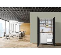 Cucina Ufficio Mini Cucina Singlekueche Bianco Nero di Peter 104 CM [EEK: E]
