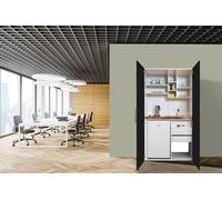 Cucina Ufficio Mini Cucina Singola Bianco Nero Peter 104 CM [EEK: E]