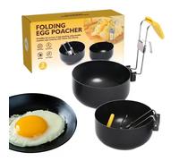 Cucinauova In Camicia - Padella Antiaderente Per Uova,Bollitore Rotondo Antiscottatura con Manico Staccabile Ripiegabile e Spazzola,Coperchio Silicone per Colazione Pancake Sandwich Cucina