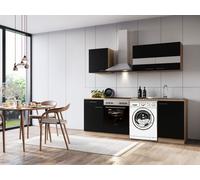 Cucinino Blocco Vuoto Sottostruttura Lavatrice Rovere Nero Merle 220 CM respekta