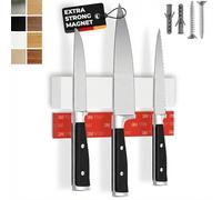 CUCINO Barra magnetica per coltelli autoadesiva - Vincitore del confronto con magnete extra forte - Montaggio semplice con nastro 3M senza forare, gomma bianca 25 cm