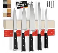 CUCINO Barra magnetica per coltelli autoadesiva - Vincitore del confronto con magnete extra forte - Montaggio semplice con nastro 3M senza forare, gomma beige 40 cm