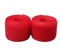 Cucire il nastro a strappo, Nastro da cucire con, larghezza 25 mm, strisce di nylon retro non autoadesivo, fissaggio in tessuto, nastro ad incastro(Red,25MM x 25 Yards)