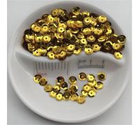 cucire paillettes, 3 mm 4 5 6 10 Coppa rotonda base argentata sciolta adatta for cucito artigianato matrimonio decorazione abbigliamento abito scarpa tappo fai da te(Dark Gold,6mm 700pcs 10g)