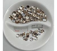 cucire paillettes, 3 mm 4 5 6 10 Coppa rotonda base argentata sciolta adatta for cucito artigianato matrimonio decorazione abbigliamento abito scarpa tappo fai da te(Champagne,6mm 700pcs 10g)