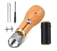 Cucito a Mano Macchina Blocco Cucitrice Filo Aghi Set Mucca Pelle Incisione