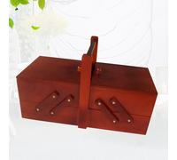 Cucito di legno Scatola di Aghi Per Cucire Cestino Organizzatore Forniture