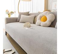 cucito il divano, Copridivano in velluto a coste lavabile a forma di L, copridivano in velluto a coste indossabile for divani componibili universali(Grey,90 * 210cm)