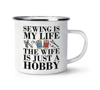 Cucito Is My Vita The Wife È Solo Un Hobby Smalto Tazza Funny Valentines Scherzo
