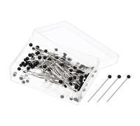 Cucito Spilli,5 Set Palla Vetro Testa Dritto Trapuntatura Spillo,Nero