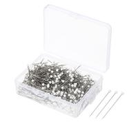 Cucito Spilli,500pz Palla Vetro Testa Dritta Trapuntatura Spillo,Bianco