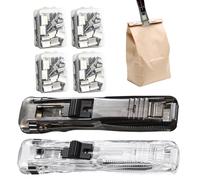 Cucitrice a Clip Portatile | Crimpatrice compatta portatile con 200 clip riutilizzabili | Pinzatrice a pressione riutilizzabile | per Bambini Casa Scuola Ufficio Aula Documenti