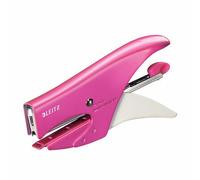 Leitz WOW, Cucitrice a pinza capacità fino a 15 fogli, Cucitrice in metallo ergonomica, Caricamento posteriore, Compatibile con punti P1 n.8, Fucsia metallizzato, 55472023
