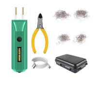 cucitrice calda Kit saldatore per plastica 2 in 1, 100 W, portatile, MINI, strumento per la riparazione di crepe in plastica calda, riparazione paraurti, 200 chiodi(Green)