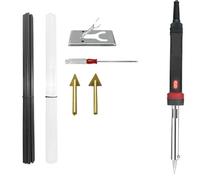 cucitrice calda Saldatore elettrico da 60 W per riparazione paraurti auto, utensili per stiratura in pelle per uso domestico, bacchetta di saldatura/rete metallica(Set 2)